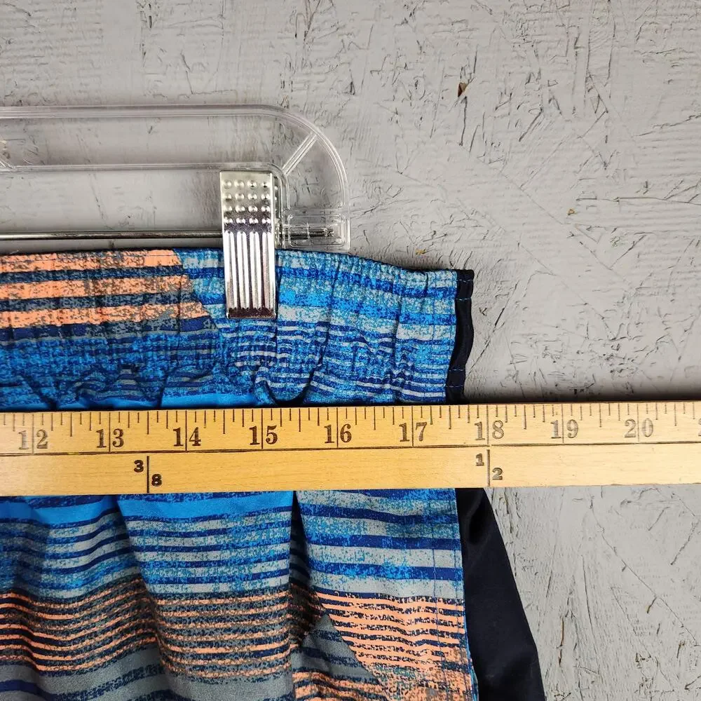 Vintage Nike Shorts Mens XL Blue Orange Geometric Print Mesh Lined Athletic Y2k